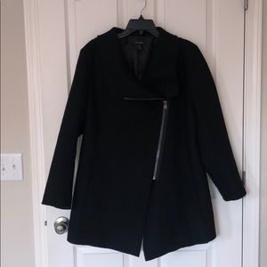 Halogen asymmetrical wool black coat sz XL
